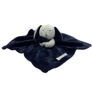 Blankets & Beyond Baby Bunny Security Blanket Plush 15" Lovey Soother Navy Blue